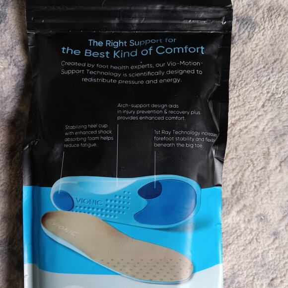 Vionic Relief Insoles Full Length Orthotic Medium Support Size: Sm: Men's 5.5-7 - Picture 4 of 8